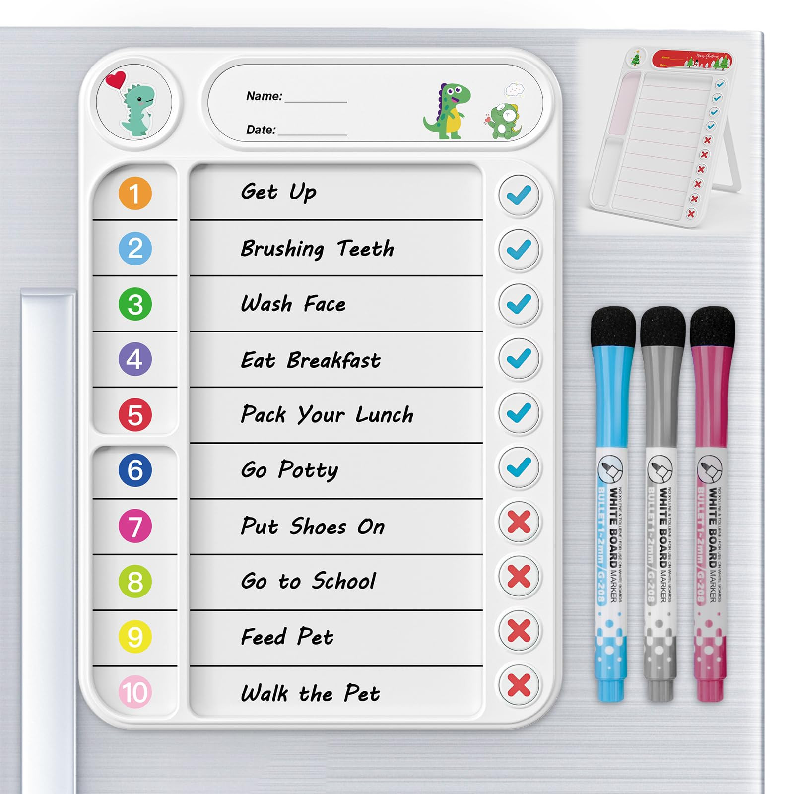Magnetic Chore Chart for Kids, ADHD Task Tracker Easy-Check Routine Dry Erase Board, to-Do List P... | Amazon (US)