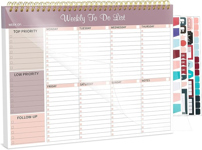 Weekly To Do List Notepad, 8.5''x11'' Weekly Desk Planner with 52 Tear Off Sheets Undated Weekly ... | Amazon (US)