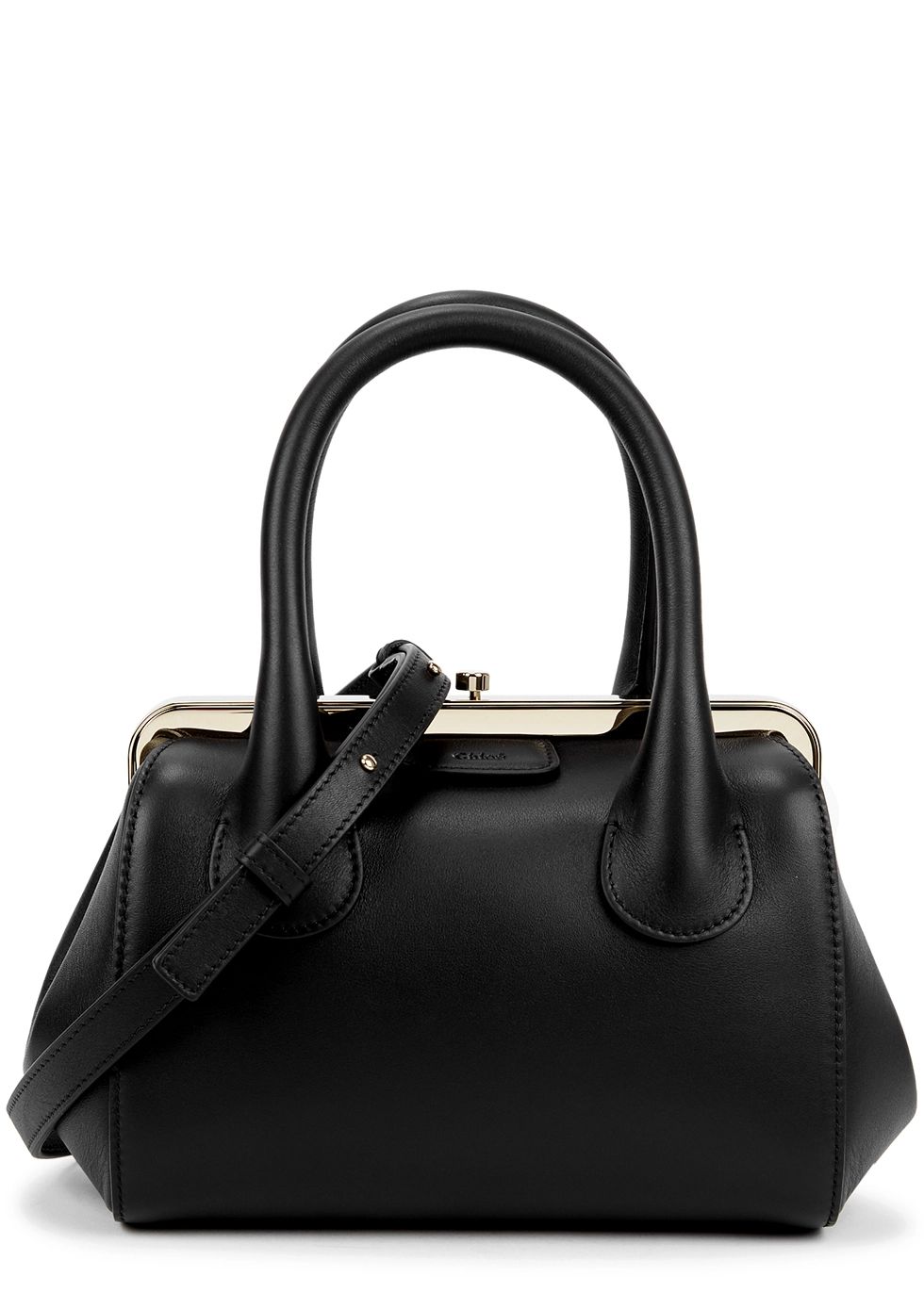 Joyce small black leather top handle bag | Harvey Nichols (Global)