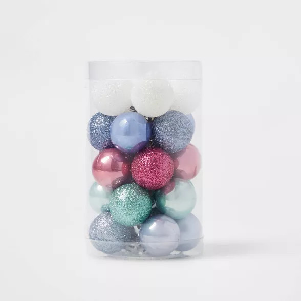 25ct Christmas Ornament Set White, Mint, Pink and Blue - Wondershop™ | Target