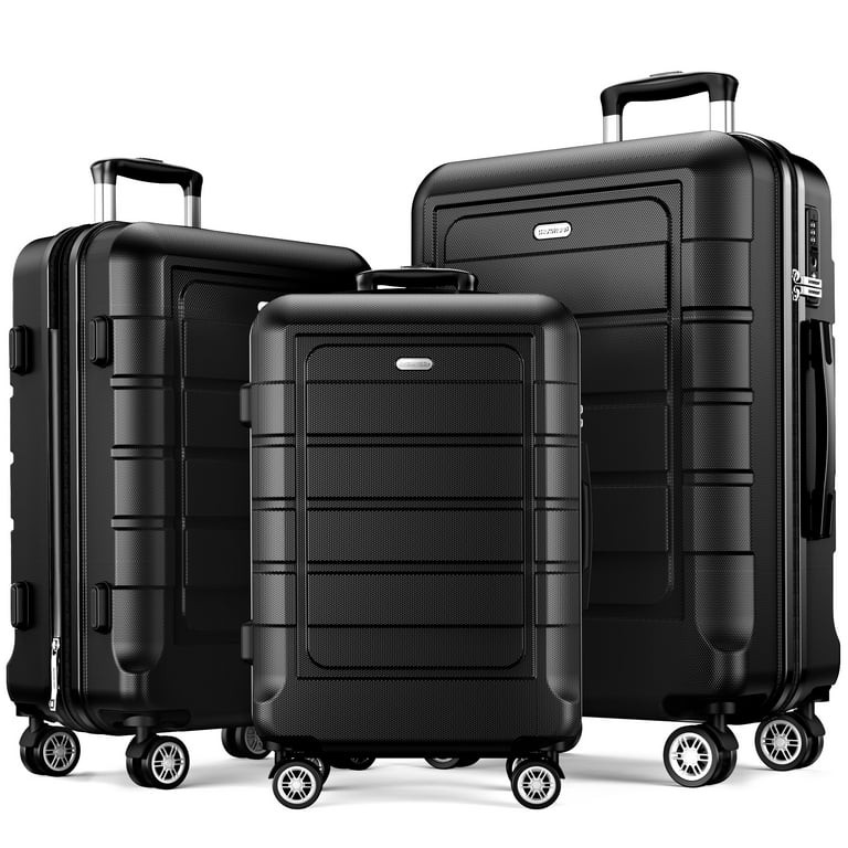 SHOWKOO 3 Piece Luggage Set with Durable Spinner Wheels Expandable ABS Hardshell Hardside Suitcas... | Walmart (US)