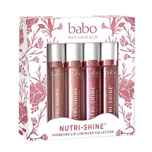 Babo Botanicals Nutri-Shine Luminizer Vegan Lip Gloss Gift Set, Natural Mint, 0.56 Ounce | Amazon (US)