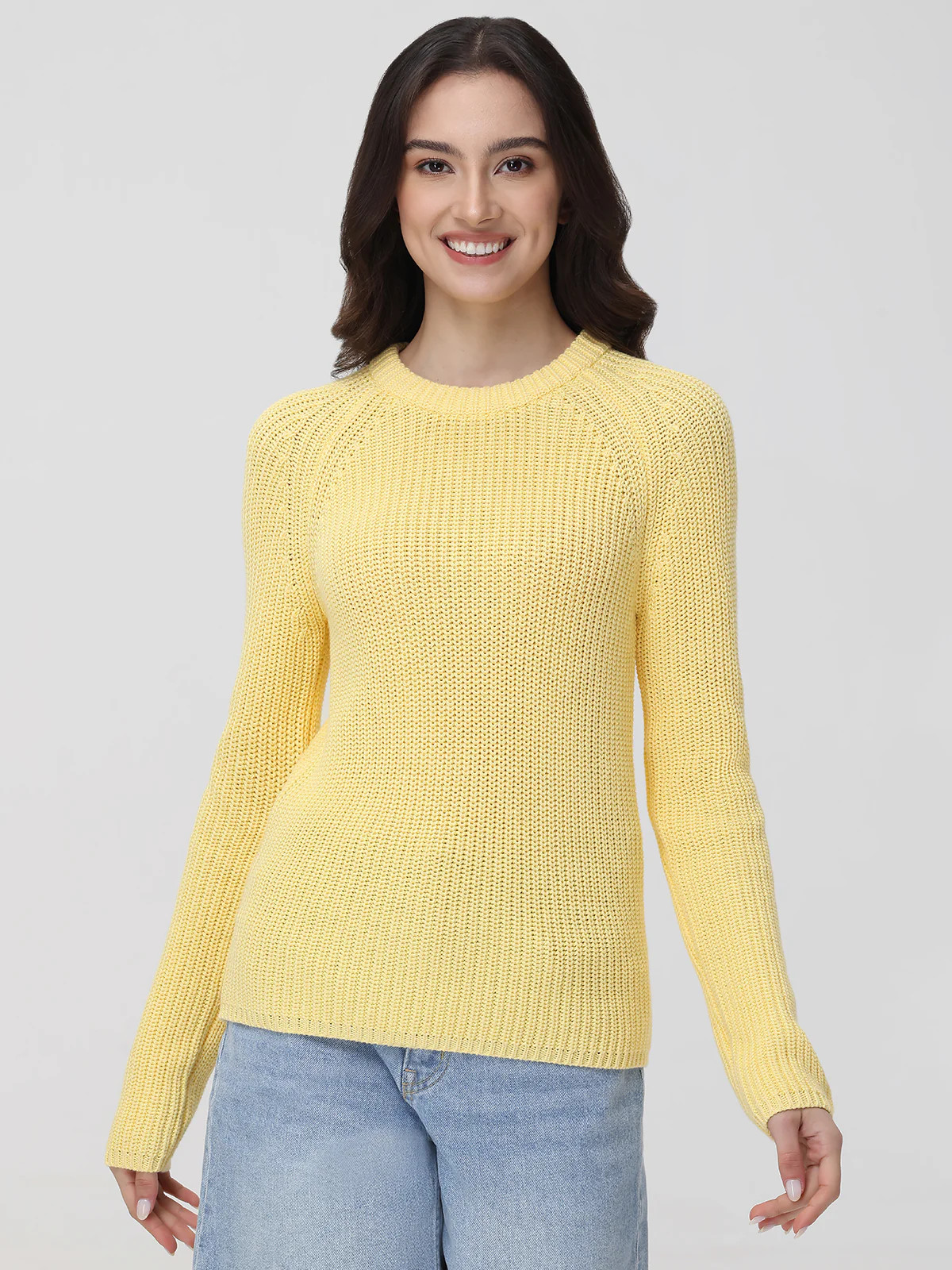 Jane: Crewneck Shaker Stitch Cotton Sweater | 525 America