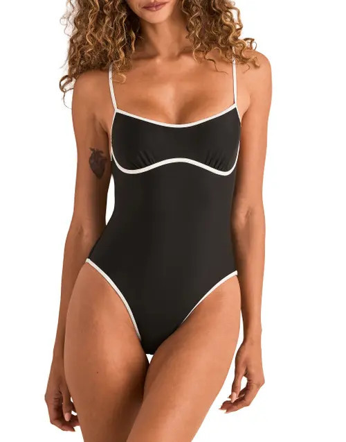 Adore Me Rye Swimwear One Piece Swimsuit in Black at Nordstrom, Size Large | Nordstrom