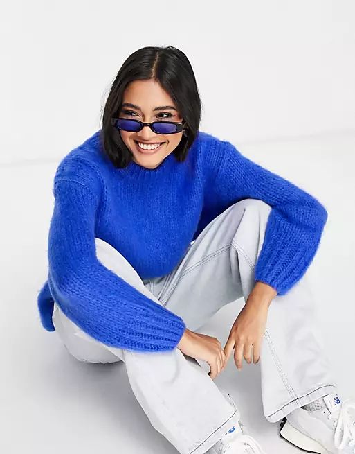 ASOS DESIGN chunky oversized sweater in cobalt | ASOS (Global)