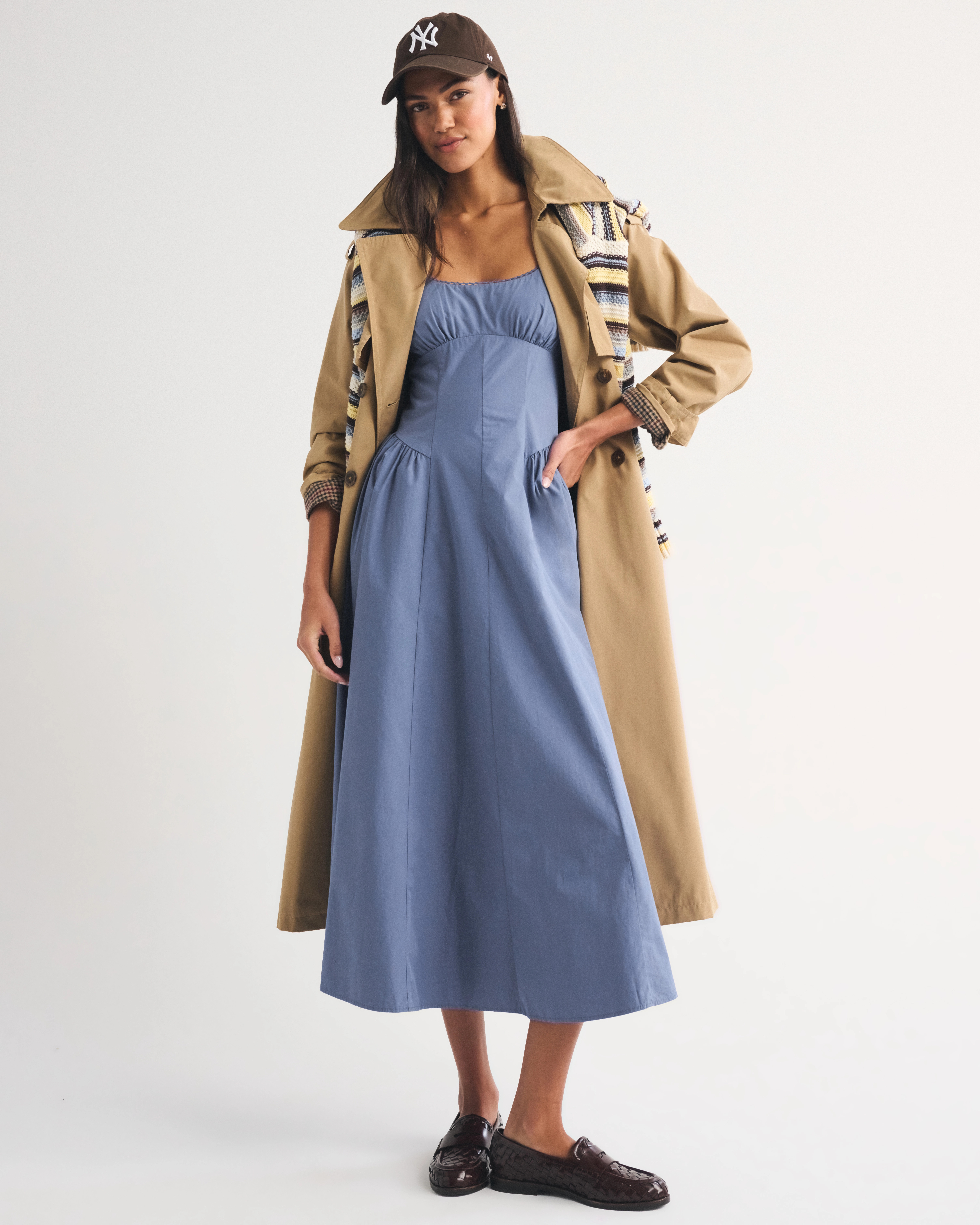A&F Bra-Free Dylan Midi Dress | Abercrombie & Fitch (US)