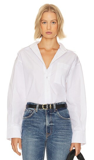 x Lindsi Lane Button Down Shirt in White | Revolve Clothing (Global)