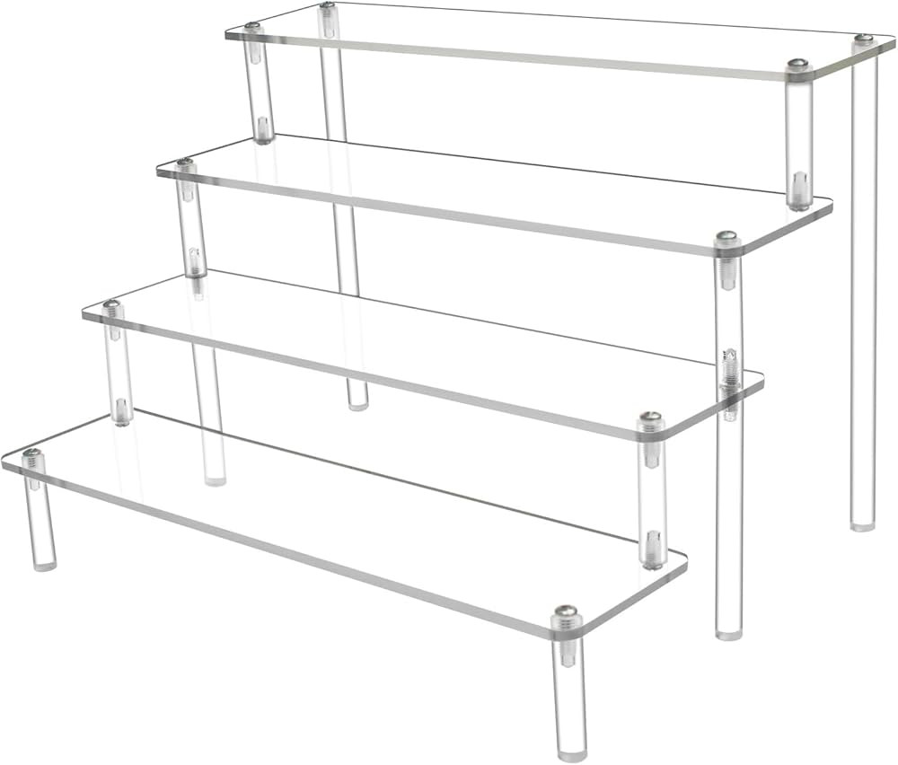 Wanateber Acrylic Display Risers, 4-Tier Perfumes Stand Organizer, Clear Acrylic Risers for Funko... | Amazon (US)