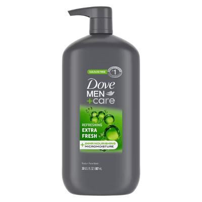 Dove Men+Care Extra Fresh Refreshing Body & Face Wash Pump - Sulfate Free - 30 fl oz | Target