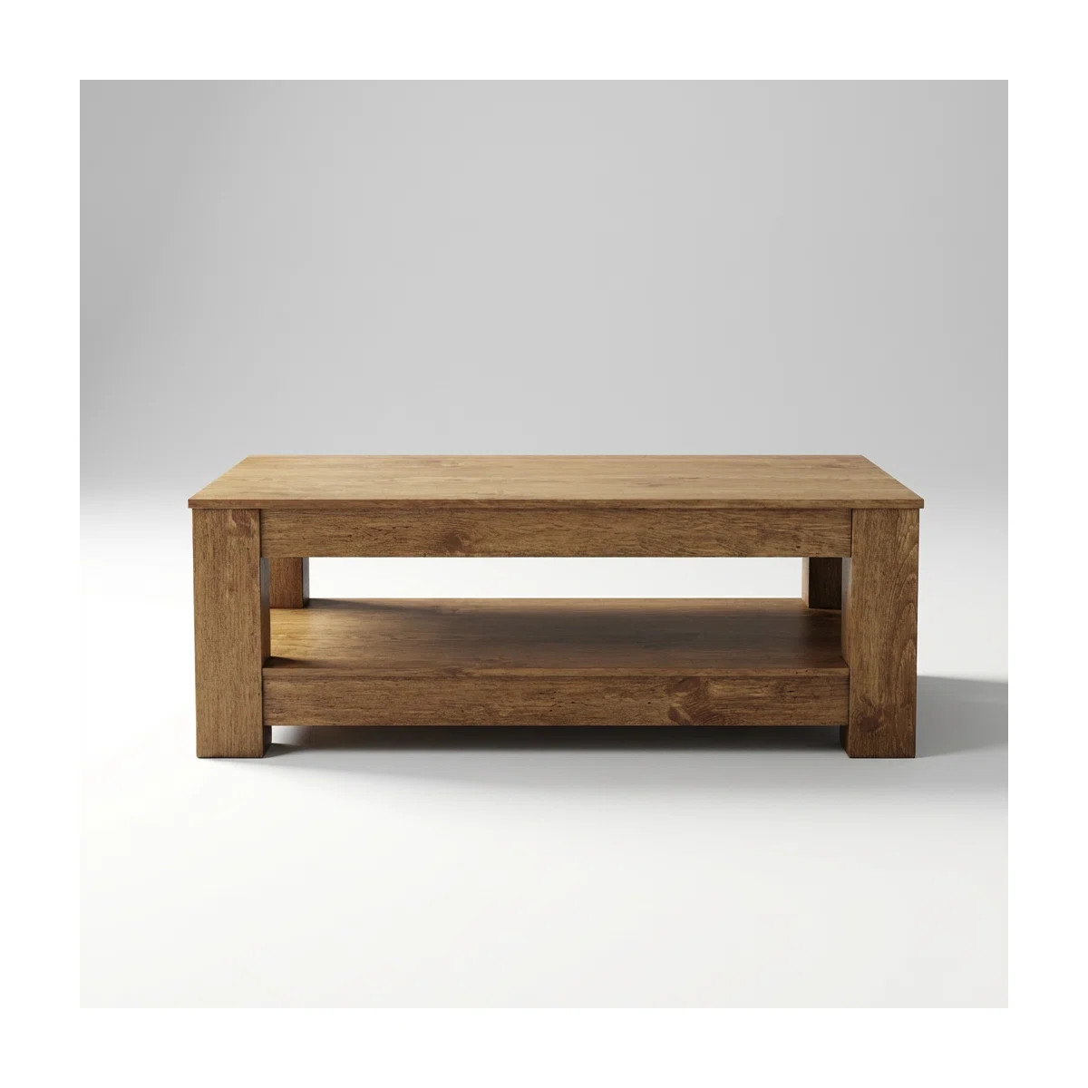 Modern Rectangular Double-Layer Storage Coffee Table with Industrial Design | Wayfair North America
