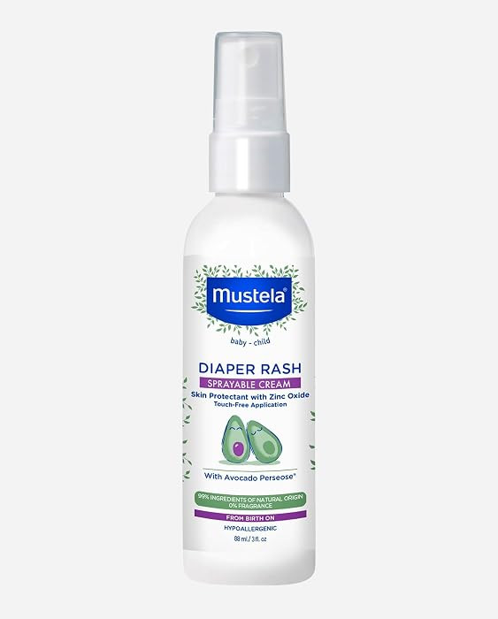 Mustela Baby Diaper Rash Cream Spray \u2013 Touch-Free protectant with Zinc Oxide & Natural Avoca... | Amazon (US)