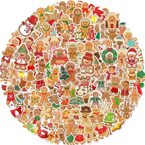 120 PCS Gingerbread Stickers, Gingerbread Christmas Party Favors Birthday Party Decorations Suppl... | Amazon (US)
