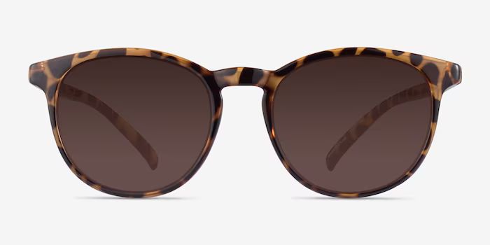 Deja vu - Round Brown & Tortoise Frame Sunglasses | EyeBuyDirect | EyeBuyDirect.com