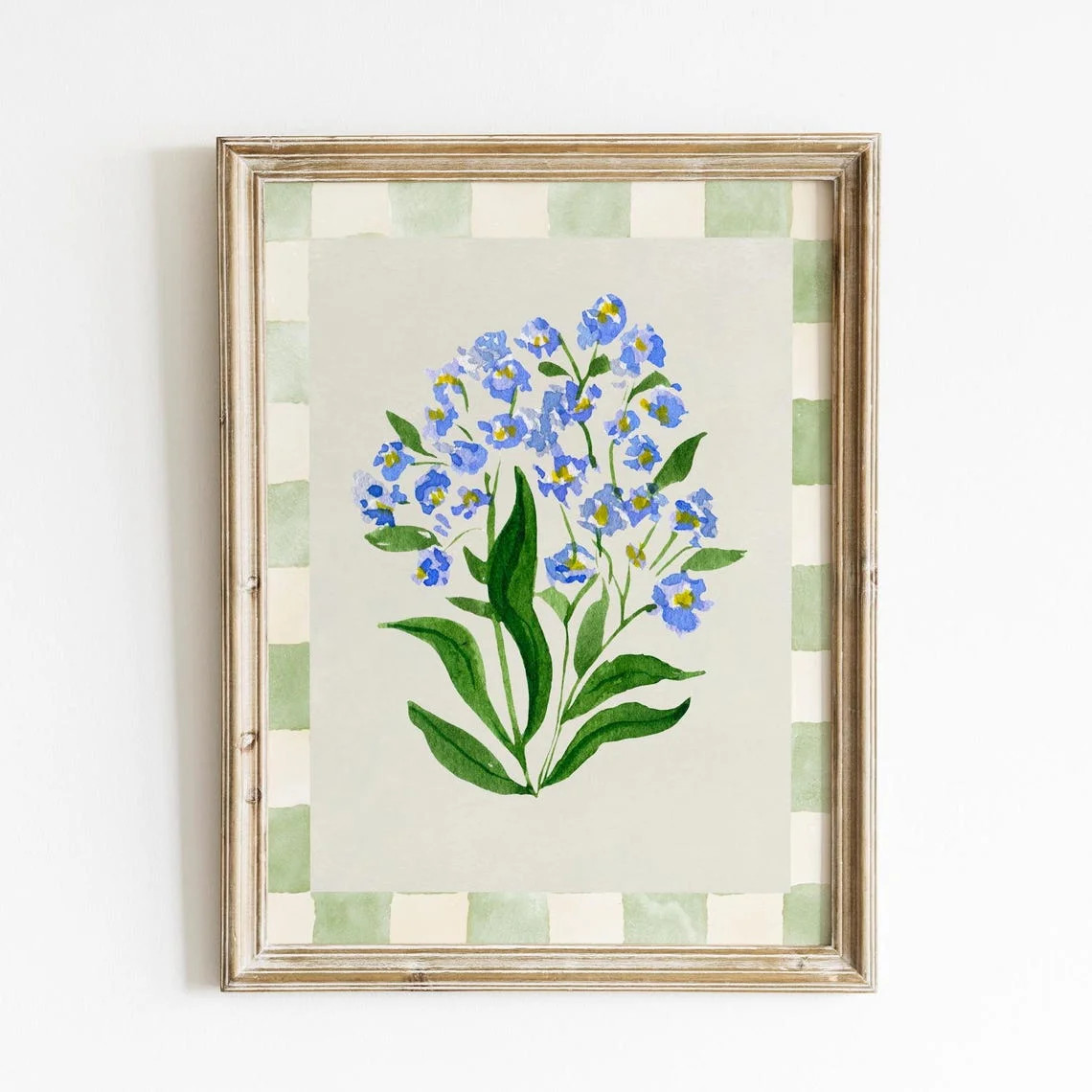 Printed And Shipped, Blue Daisy Art Print, Nursery, 11X14, Vintage Painting, Watercolor, Living R... | Walmart (US)