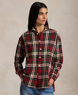Women's Plaid Long Sleeve Shirt | Macy's