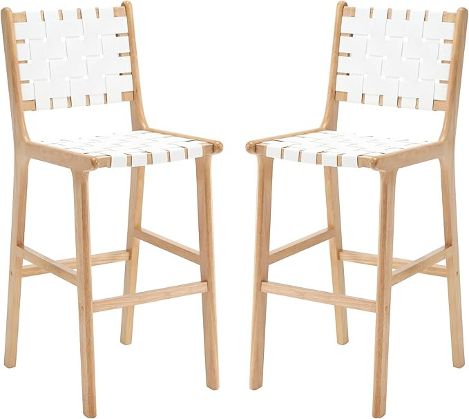 Faux Leather Bar Stools Set of 2, 29" Bar Height Stools for Kitchen Island, Modern Farmhouse Bars... | Amazon (US)