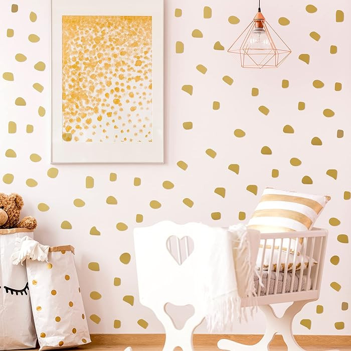 500 Pieces Irregular Polka Gold Dots Boho Headboard Sticker Vinyl Nursery Wall Decals Wall Decor ... | Amazon (US)