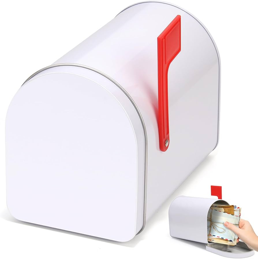 Mini Mailbox,Small 6"x4" White Tin Mailboxes for Classroom,Playhouse and Mail House | Amazon (US)