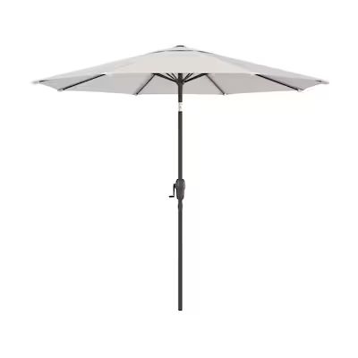 allen + roth 9-ft White Auto-tilt Market Patio Umbrella Lowes.com | Lowe's