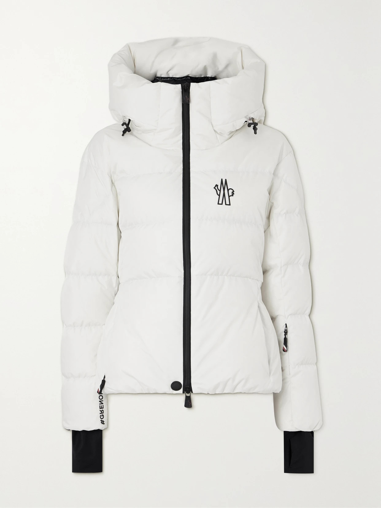 Moncler Grenoble - Bouquetin Belted Quilted Down Ski Jacket - White | NET-A-PORTER (US)