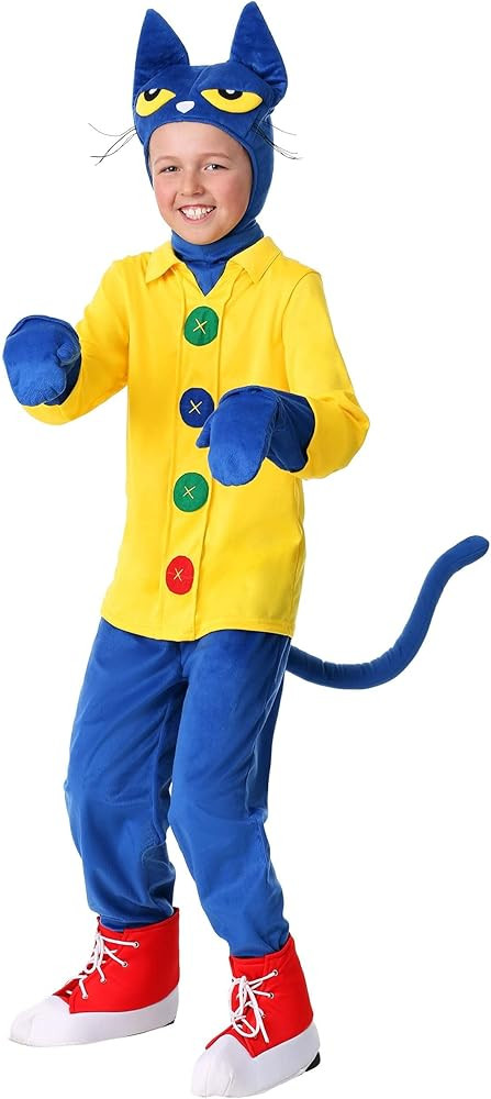 Pete the Cat Kids Cat Costume Unisex, Cute Blue Animal Halloween Outfit | Amazon (US)
