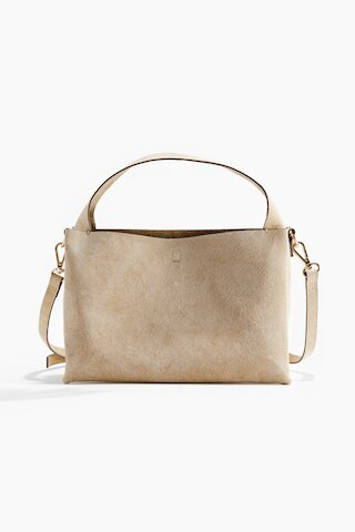 H & M - Crossbody-Tasche aus Veloursleder - Hellbeige | H&M (DE, AT, CH, NL, FI)