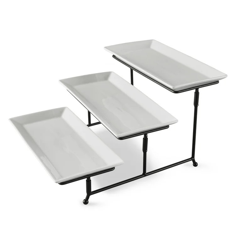 Better Homes & Gardens White Porcelain 3 Tiered Serve Set - Walmart.com | Walmart (US)