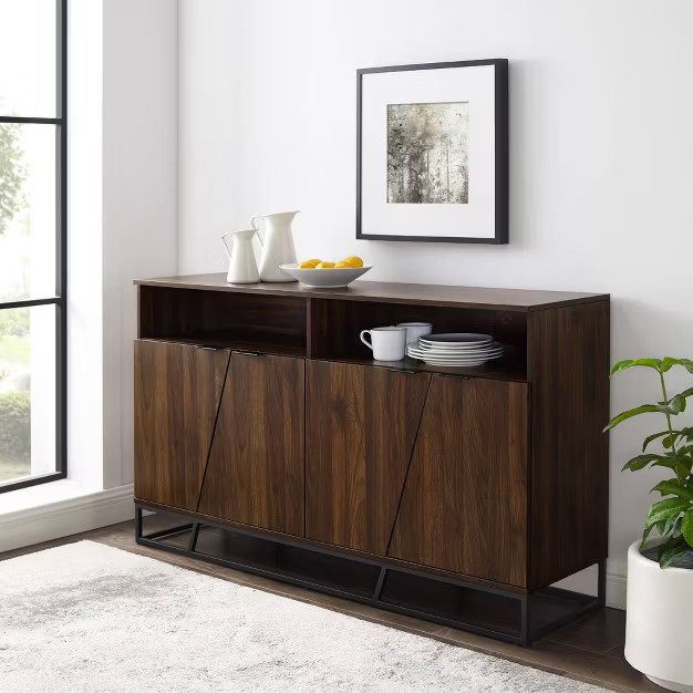 58" 4 Door Contemporary Storage Console Sideboard - Saracina Home | Target