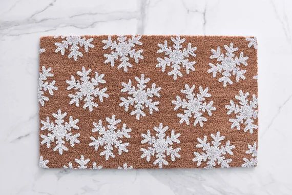 Snowflake Doormat, Winter Doormat, Cute Doormat, Snow, Welcome Mat, Winter Decor, Doormat, Snowfl... | Etsy (US)