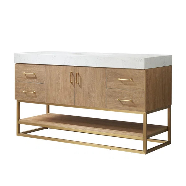 Ahlani 60'' Single Bathroom Vanity with Stone Top | Wayfair North America