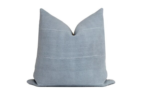 Grey Blue Mudcloth Pillow Cover | Etsy (US)