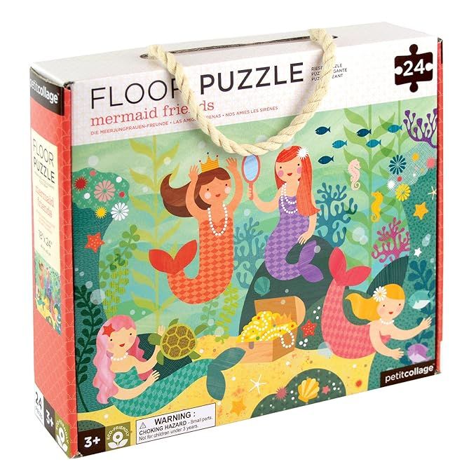 Petit Collage Floor Puzzle, Mermaid Friends, 24-Pieces – Large Puzzle for Kids, Completed Merma... | Amazon (US)