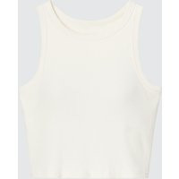 Uniqlo - Cotton Ribbed Cropped Sleeveless Bra Top - Off White - M | UNIQLO (UK)