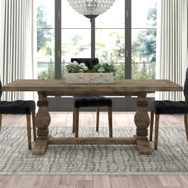 Kinston 78" Solid Wood Trestle Dining Table | Wayfair North America