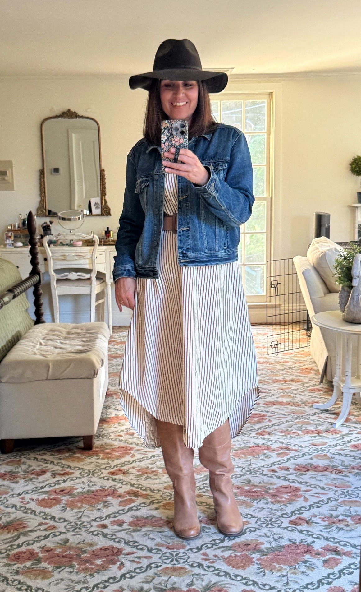 Today’s look for a bridal shower at the farm! 

Dress, hat, denim jacket, riding boots, fall aesthetic 

#LTKSeasonal #LTKSaleAlert #LTKOver40