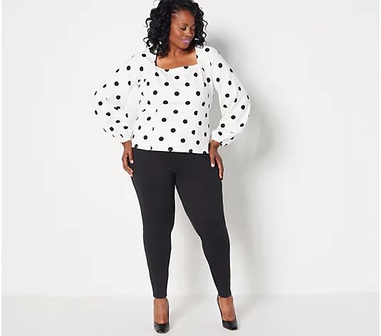 Girl With Curves Ponte Square Neck Blouse - QVC.com | QVC