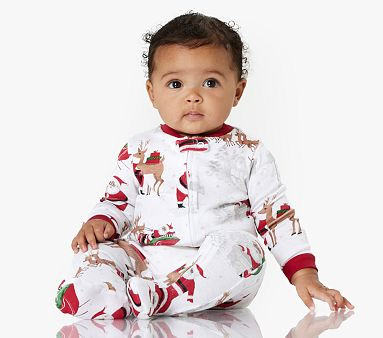 Heritage Santa Organic Nursery Pajama | Pottery Barn Kids