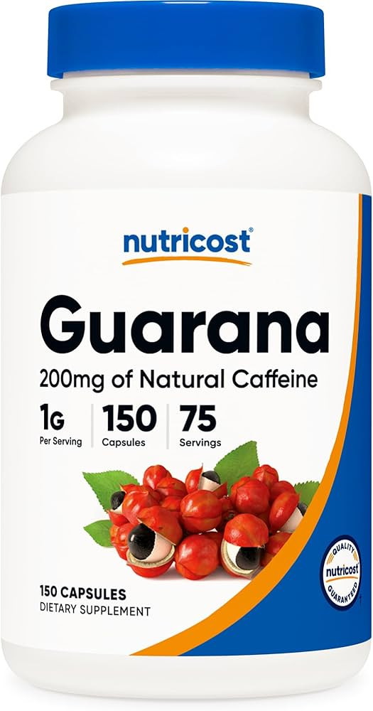 Nutricost Guarana 1000mg Serving, 150 Vegetarian Capsules - Natural Herbal Brazilian Caffeine Ene... | Amazon (US)