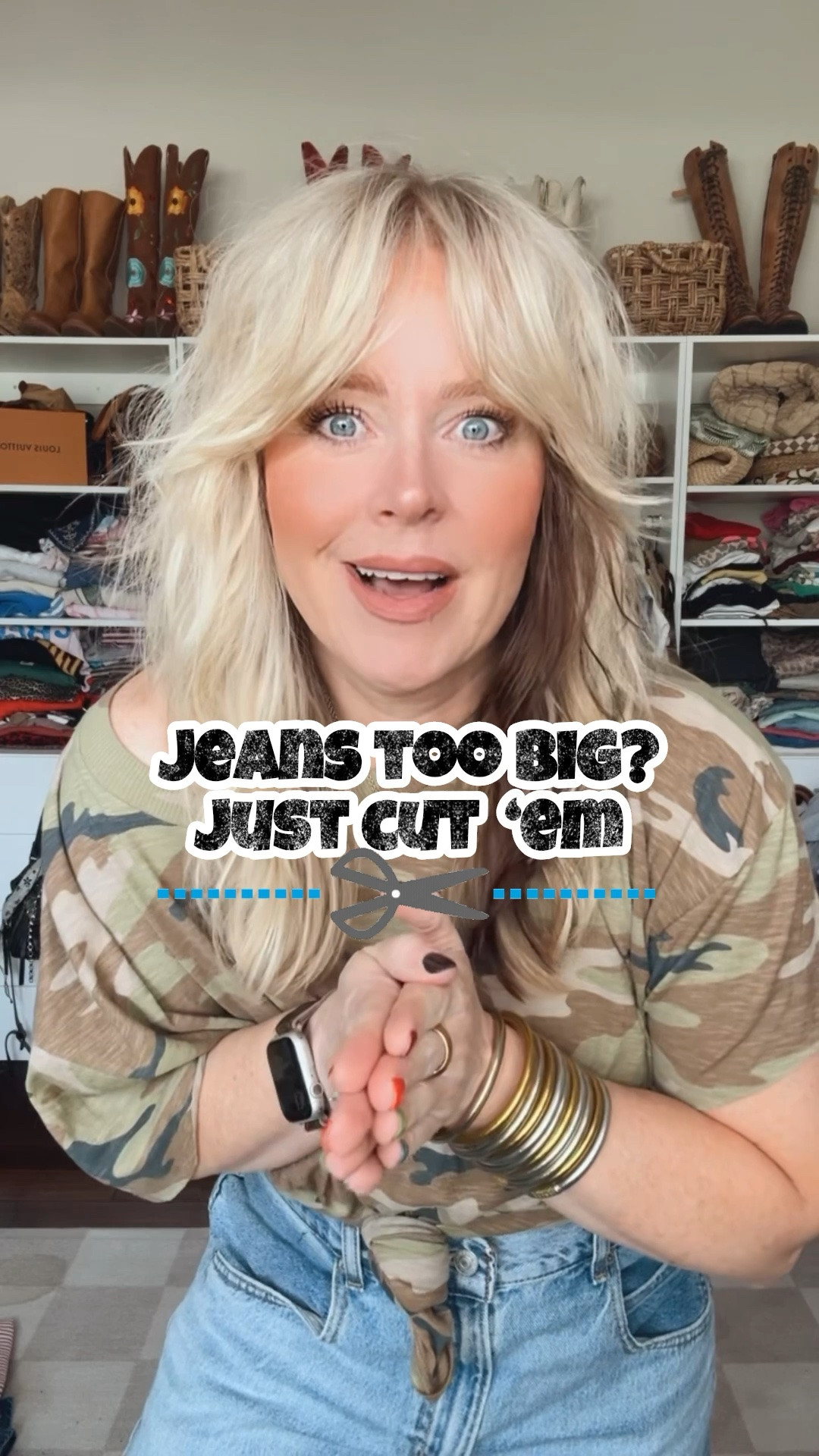 Cuttting my jeans like this is perfect for the baggy fit they have, and now I love them! ♥️
•Jeans size 30 & I should’ve sized down. 
•Vest older from Amazon & I linked similar. 
•Belt older and linked one almost like it 
•Boots linked similar they are sold out :( 
#levis #baggyjeans #diytutorial #vest #crossbodybag

#LTKootd #LTKgrwm #LTKOver40