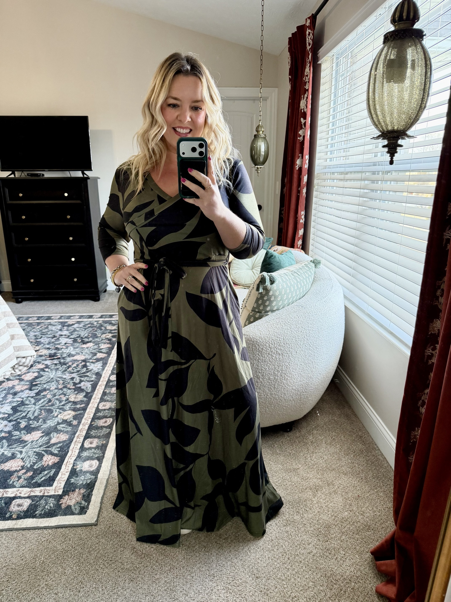 Loving this faux wrap maxi dress! Dress it up with heels or down with tennis shoes! Wearing my true sz large & I’m 5’2” so it’s petite friendly! Warning:DO NOT buy the other colors of this dress, they are a different fabric from this one & it’s awful!! 

#LTKFindsUnder50 

#LTKPetite #LTKMidsize