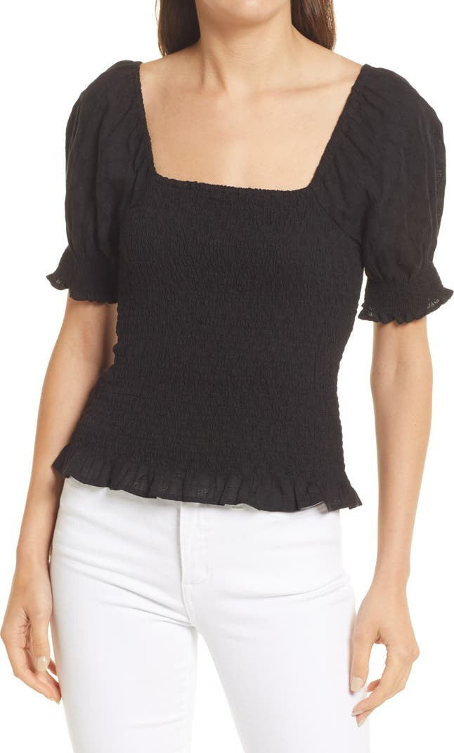 Lucie Puff-Sleeve Smocked Bodice Top | Nordstrom | Nordstrom