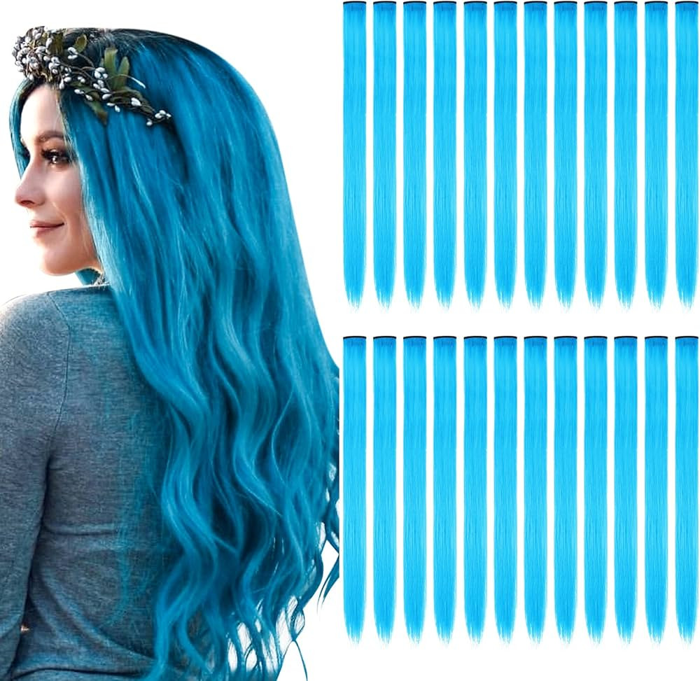 Kyerivs 24 PCS Colored Clip in Hair Extensions for Girls 20 inch Rainbow Long Straight Hairpieces... | Amazon (US)