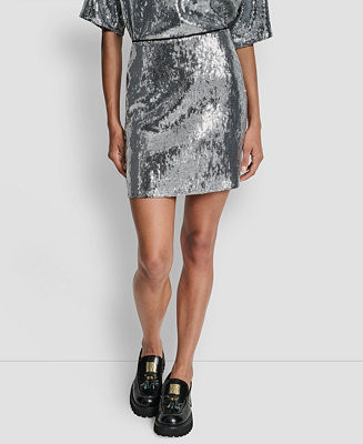 DKNY Jeans Women's Sequins Pull-On Mini Skirt - Macy's | Macy's