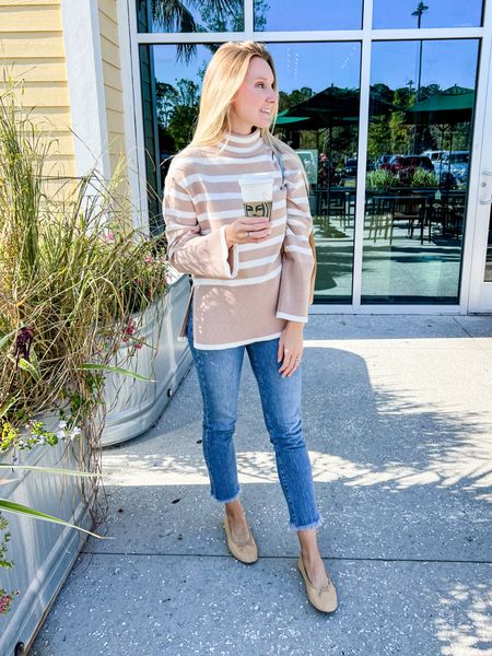 Under $40 Amazon sweater // neutral sweater // fall outfit // straw ballet flats // Amazon style 

#LTKstyletip #LTKxPrime #LTKfindsunder50