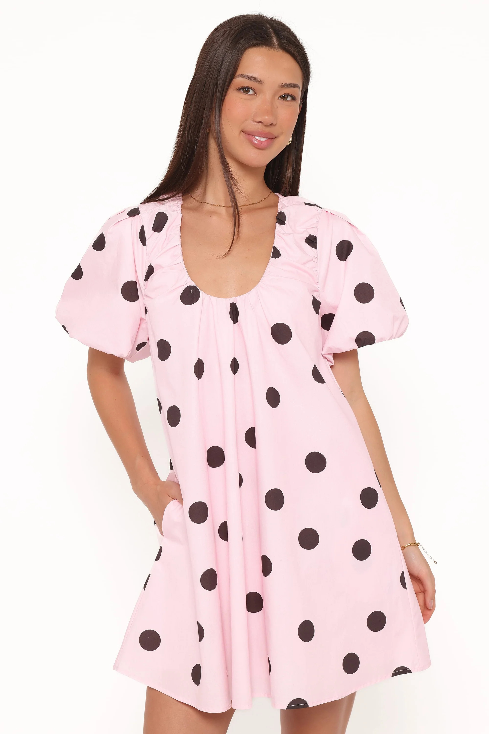 Bertine Mini Dress - Pink Polka Dot | Petal & Pup (AU)