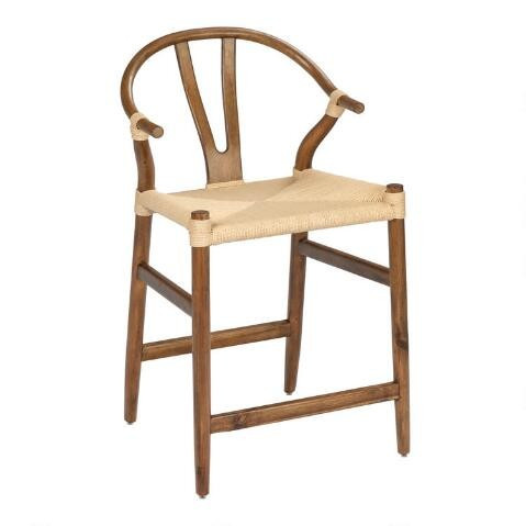 Freda Vintage Acorn Split Back Counter Stool | World Market