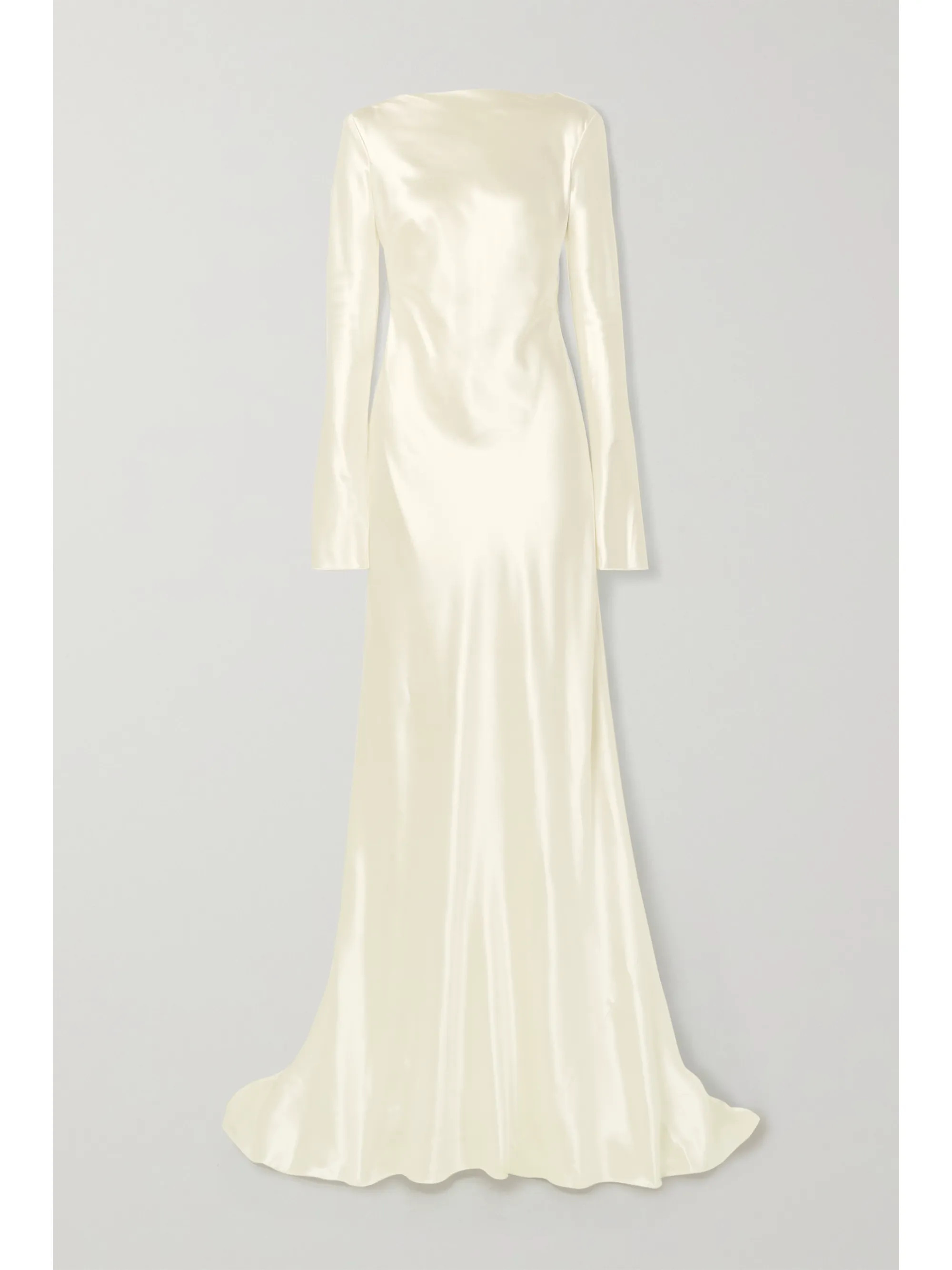 Ivory Simone open-back draped wool and silk-blend satin gown | Danielle Frankel | NET-A-PORTER | NET-A-PORTER (UK & EU)