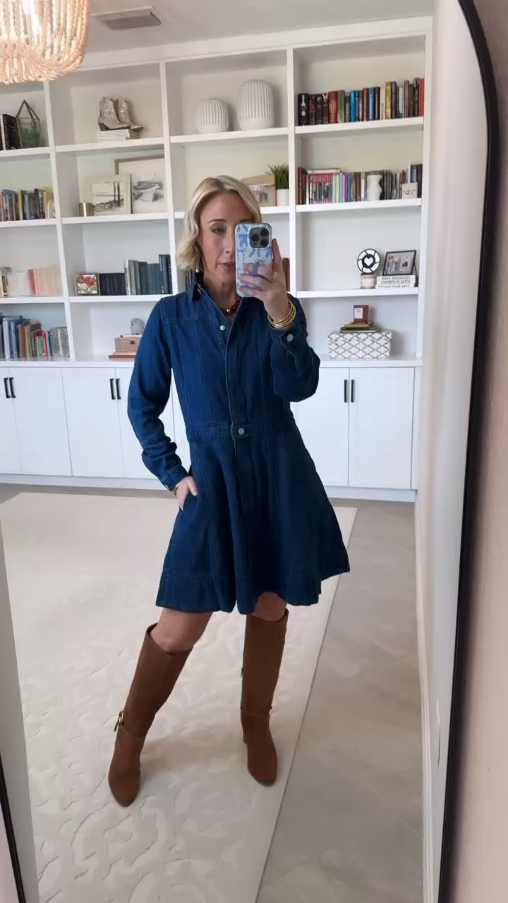 Walmart - fall new arrivals. Denim Mini Shirtdress w/ Long Sleeves - size XS. $36.

#LTKOver40 #LTKSeasonal #LTKPetite