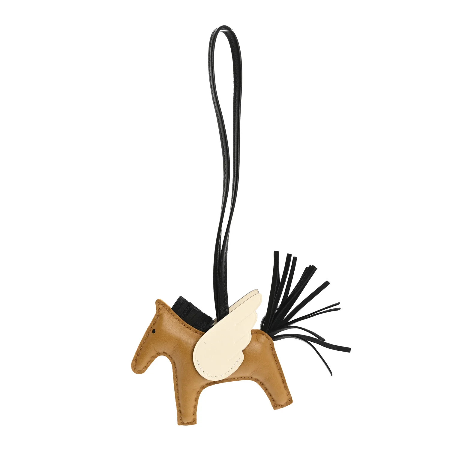 Milo Lambskin Grigri Rodeo Pegase Horse Bag Charm PM Sesame Black Nata | FASHIONPHILE (US)