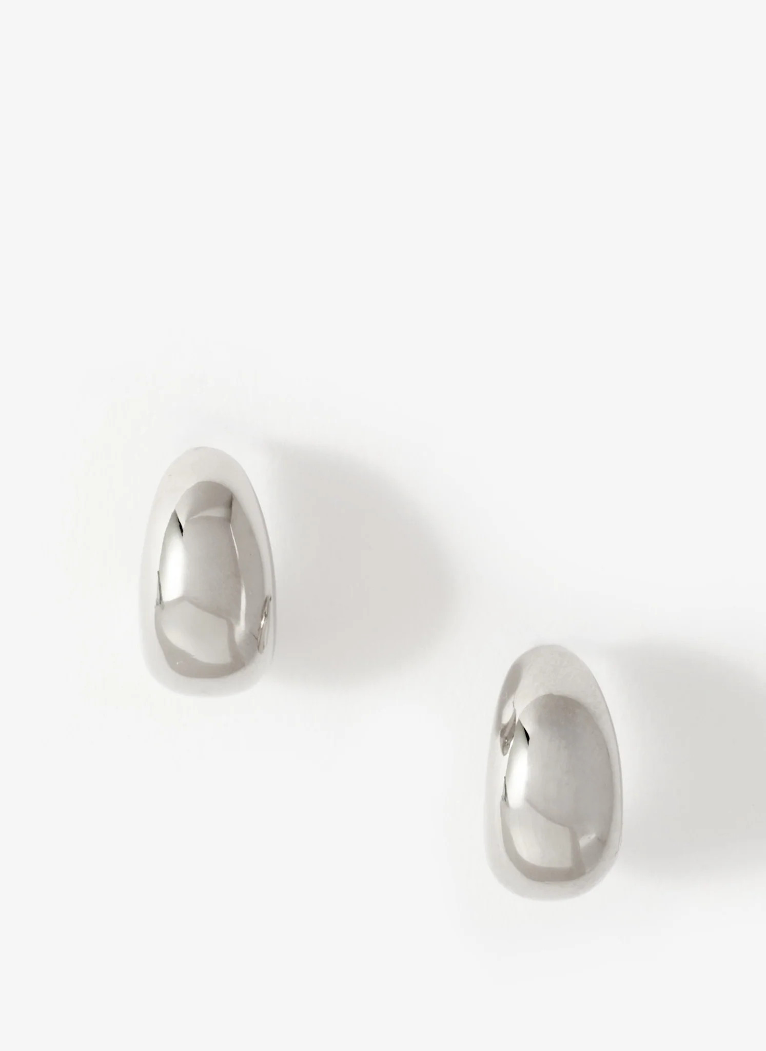 Silver Tone Mini Curve Earrings | Mint Velvet